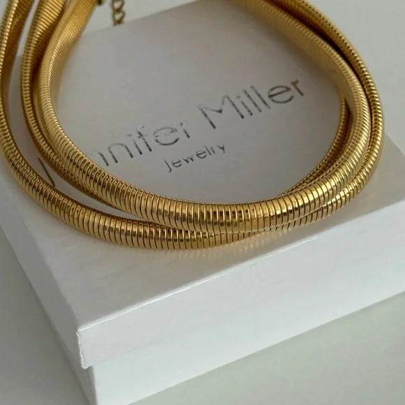 Jennifer Miller NIB triple strand gold plated snake choker - Picture 5 of 9